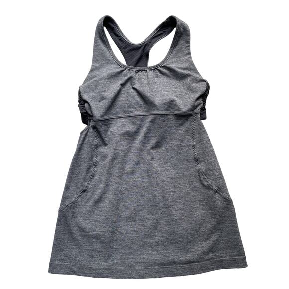 Athletic Tank Top Dress Gray‎ Sleeveless Workout Activewear - Picture 1 of 6